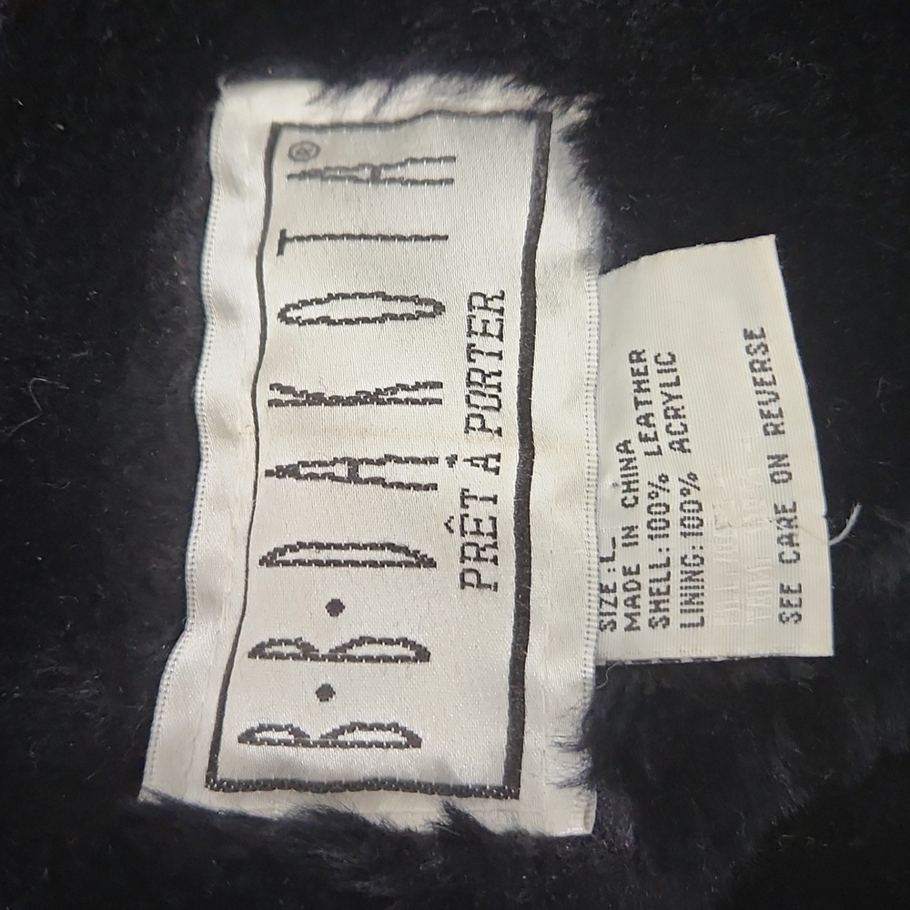 B.B. Dakota Prêt-à-Porter Black Leather Faux Fur Trim Coat - Picture 12 of 12